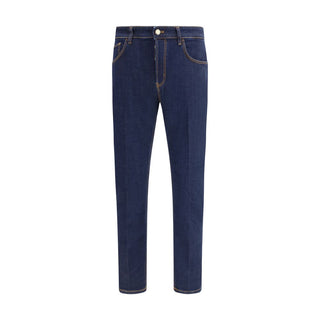 Jeans azules de algodón denim