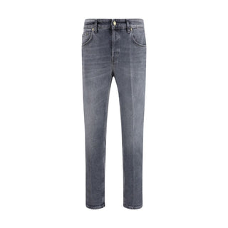 Jeans de mezclilla gris de algodón