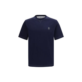 Blaues Baumwoll-T-Shirt