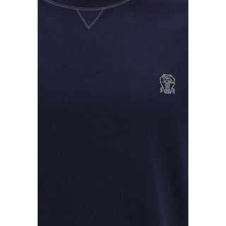 Blaues Baumwoll-T-Shirt