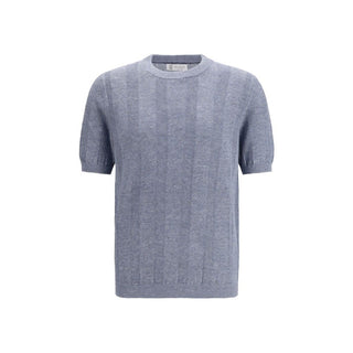 Blaues Leinen-T-Shirt