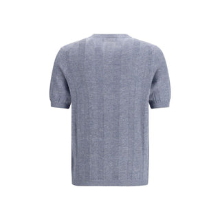 Blaues Leinen-T-Shirt
