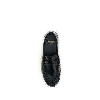 Mocasines negros de cordero Ovis Aries Aries sin cordones  