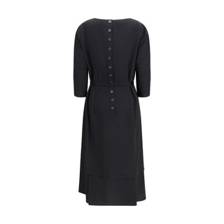 Black Acetate Casual Dress