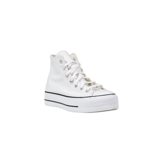 Zapatillas blancas de plataforma de poliéster