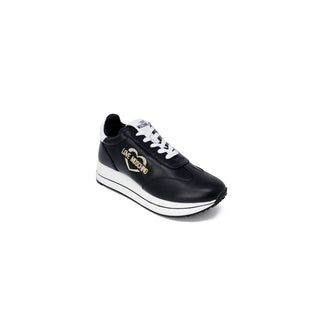 Schwarze Low-Top-Sneakers aus Leder