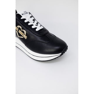 Schwarze Low-Top-Sneakers aus Leder