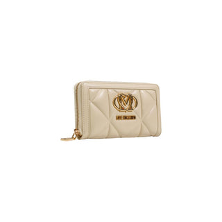 Cartera de cuero artificial crema