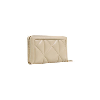 Cartera de cuero artificial crema