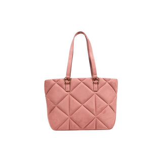 Bolso de mano de cuero gamuza rosa