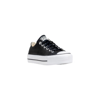 Black Leather Low Top Sneakers