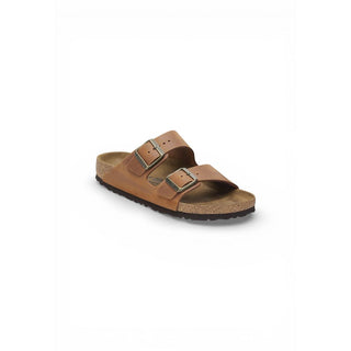 Braune flache Ledersandalen