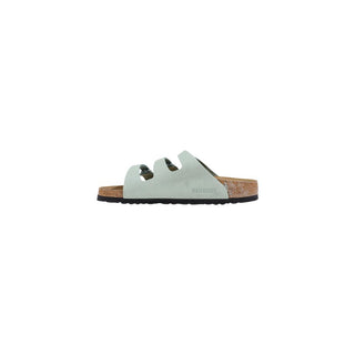 Sandalias planas de cuero verdes