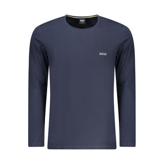 Camiseta de algodón azul para hombre