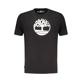 Schwarzes Herren-T-Shirt aus Baumwolle