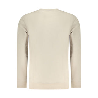 Beige Cotton Men Sweatshirt