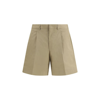 Beige Baumwoll-Bermudashorts