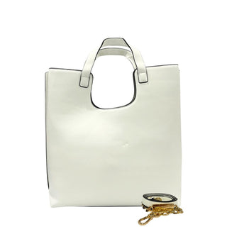 Bolso de mano blanco de PU para mujer