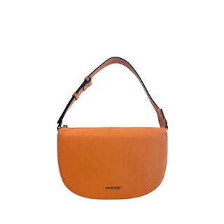 Orange Polyurethane Women Shoulder Bag