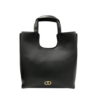 Bolso de hombro negro de PU para mujer