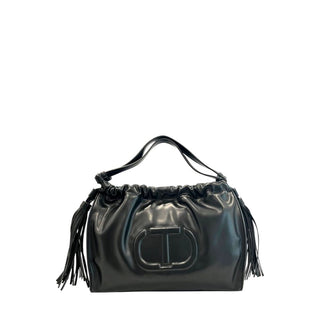 Bolso de hombro negro de PU para mujer