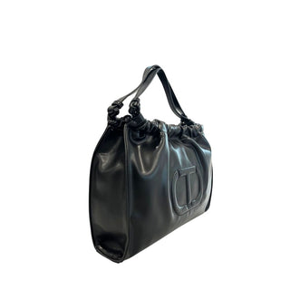Bolso de hombro negro de PU para mujer