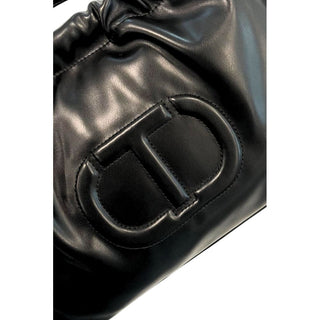 Bolso de hombro negro de PU para mujer