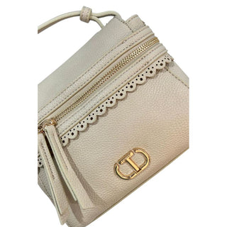 Beige Damenhandtasche aus PU-Leder