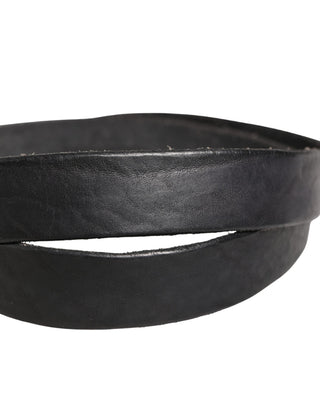 Herren Gürtel aus schwarzem Leder mit Metallschnalle