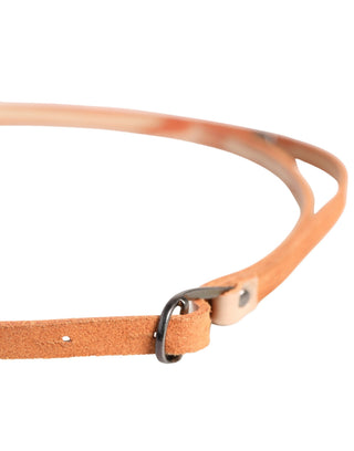 Cinturón skinny para mujer naranja con hebilla metálica plateada