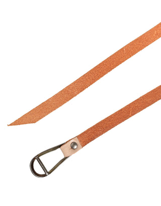 Cinturón skinny para mujer naranja con hebilla metálica plateada
