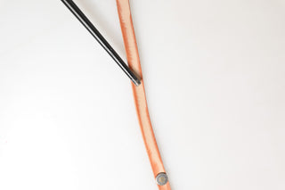 Women Orange Silver Metal Buckle Skinny Belt