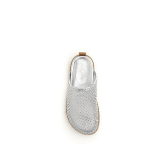 Silver Calf Leather Bos Taurus Mules