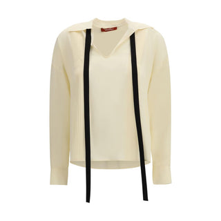 Beige Seidenbluse
