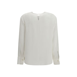 White Triacetate Blouse