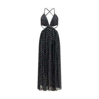 Schwarzes langes Viskosekleid