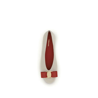 White Calf Leather Bos Taurus Ballet Flats