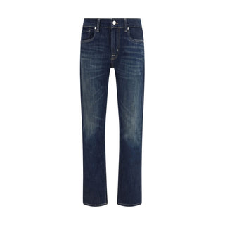 Blaue ausgestellte Baumwolljeans
