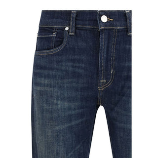 Blaue ausgestellte Baumwolljeans