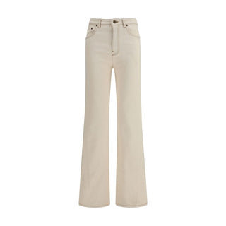 Jeans bootcut de algodón beige