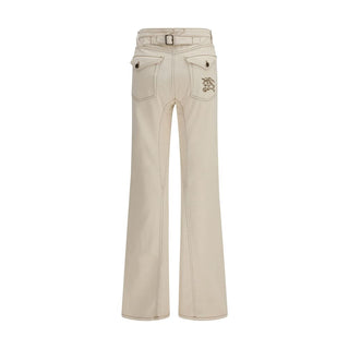 Jeans bootcut de algodón beige