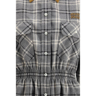 Gray Cotton Casual Dress