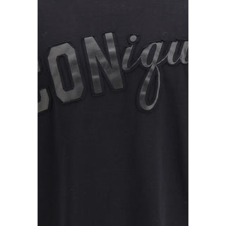 Schwarzes Baumwoll-T-Shirt
