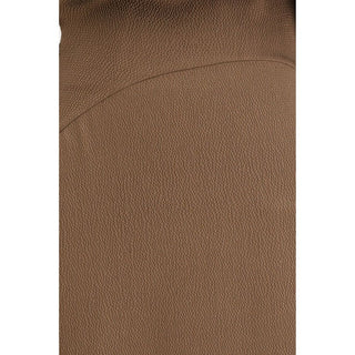 Braunes Seidenfreizeitkleid