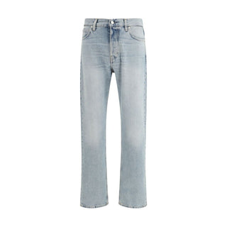 Blaue Jeans mit geradem Bein aus Baumwolle