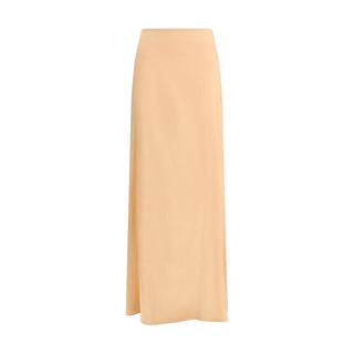 Orange Silk Long Skirt