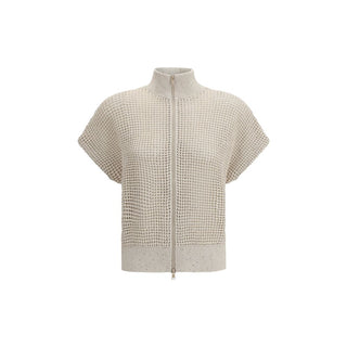 Beiger Baumwollcardigan