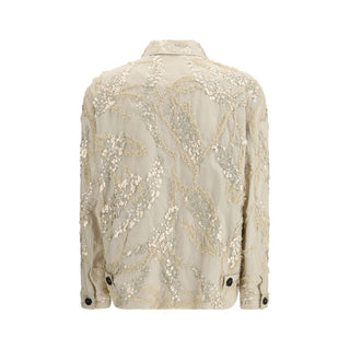 Beige Baumwolljacke, knöchellang