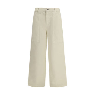 Beige Baumwoll Freizeithose