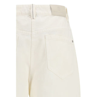 Beige Cotton Casual Pants